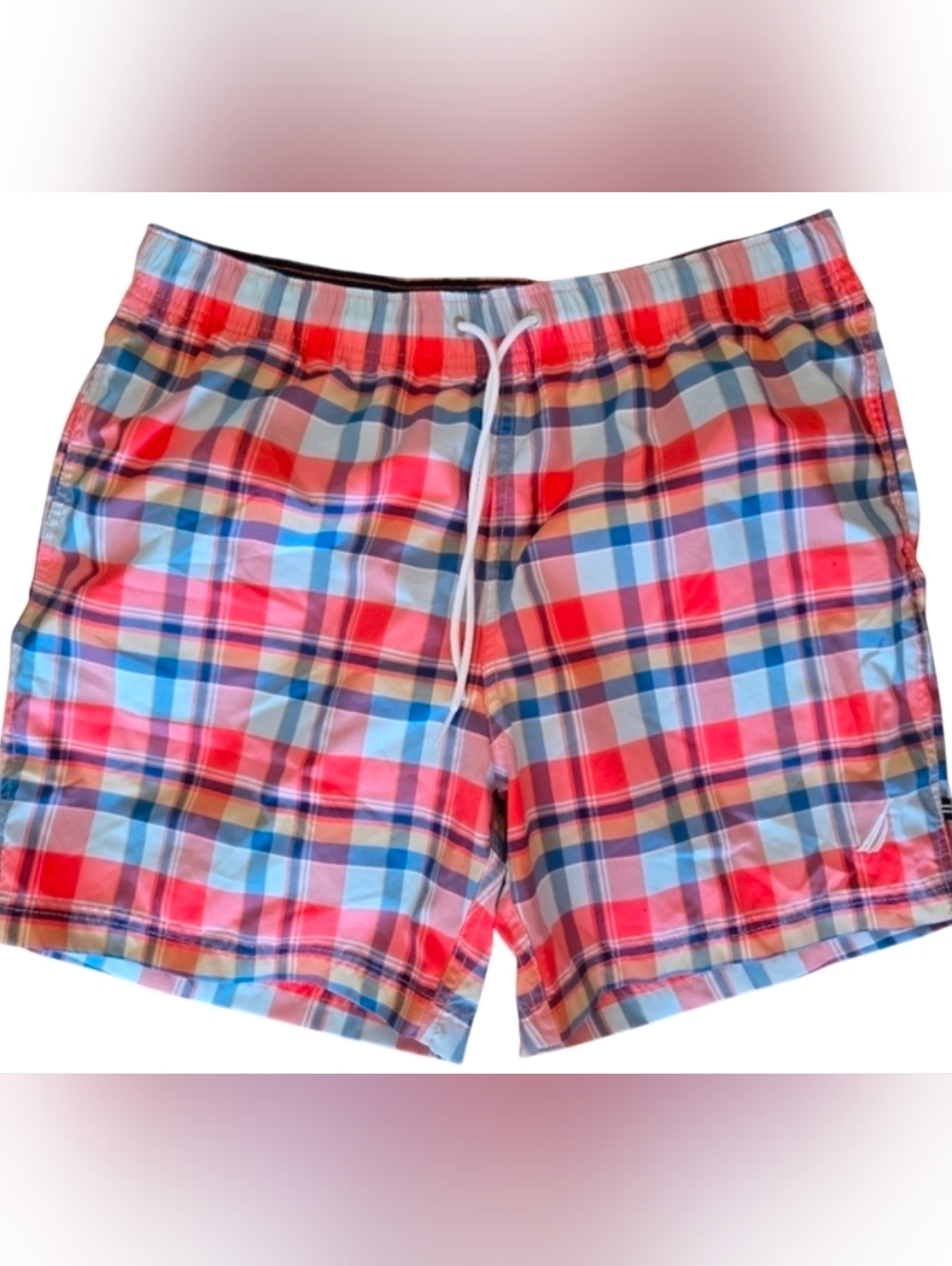 NAUTICA Plaid Swim Trunks L